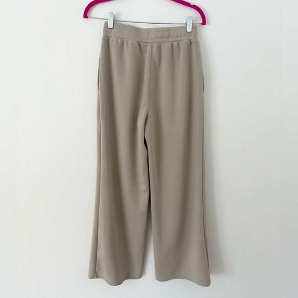 Anrabess Light Khaki 2 Piece Wide Leg Lounge Set Funnel Neck Pullover Size Small - Picture 12 of 14